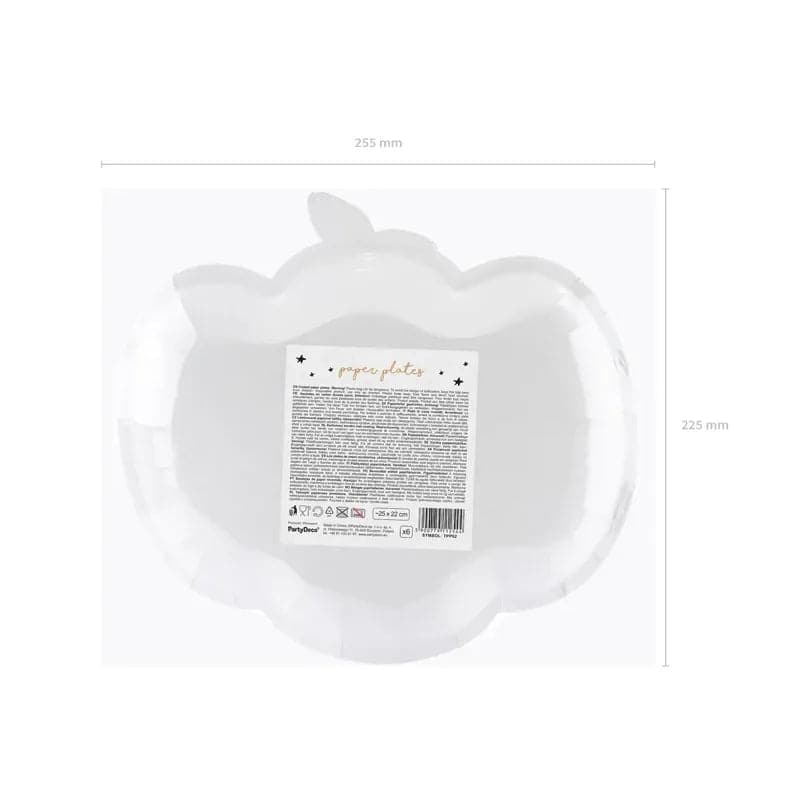 Teller Halloween Kürbis 25cm Pastell rosa (6 Stk.)