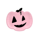 Teller Halloween Kürbis 25cm Pastell rosa (6 Stk.)