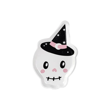 Teller Halloween Schädel 27cm Pastell weiss (6 Stk.)