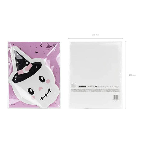 Teller Halloween Schädel 27cm Pastell weiss (6 Stk.)
