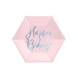 Teller Happy Birthday 20cm Pastell rosa (6 Stk.)