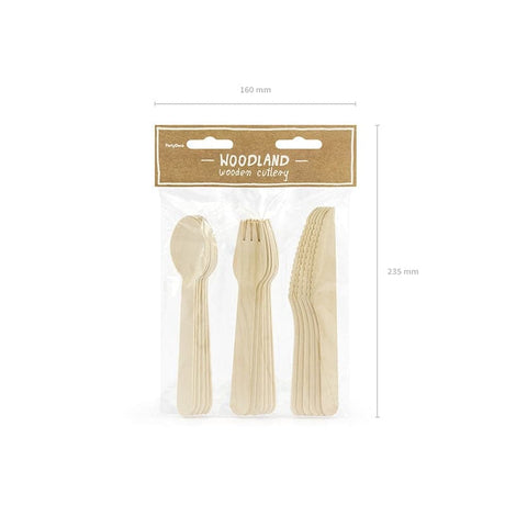 Holzbesteck 16cm Holz Uni (18 Stk.)