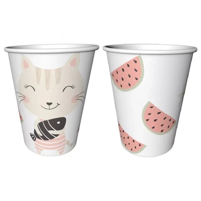 Becher Katze 240ml Pastell Mix (6 Stk.)
