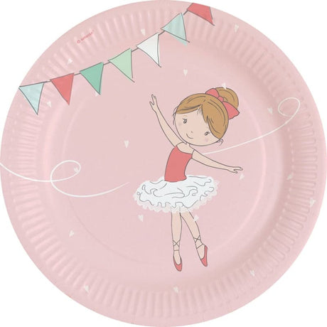 Teller Little Dancer 23cm Pastell rosa (8 Stk.)