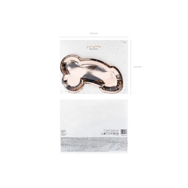 Teller Penis 26.5cm Metallic roségold (6 Stk.)