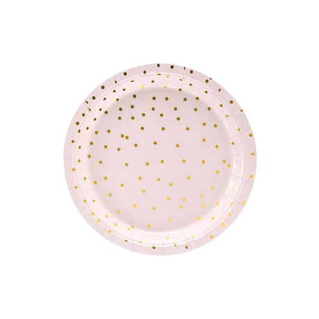Teller Punkte 18cm Pastell rosa (6 Stk.)