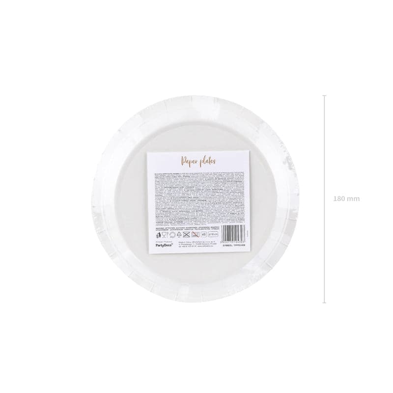 Teller Punkte 18cm Pastell weiß (6 Stk.)