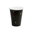 Becher Silvester Sterne 260ml Metallic schwarz (6 Stk.)