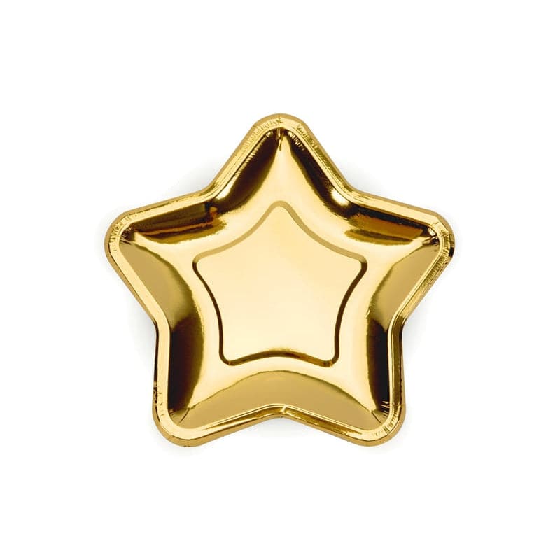 Teller Stern 18cm Metallic gold (6 Stk.)