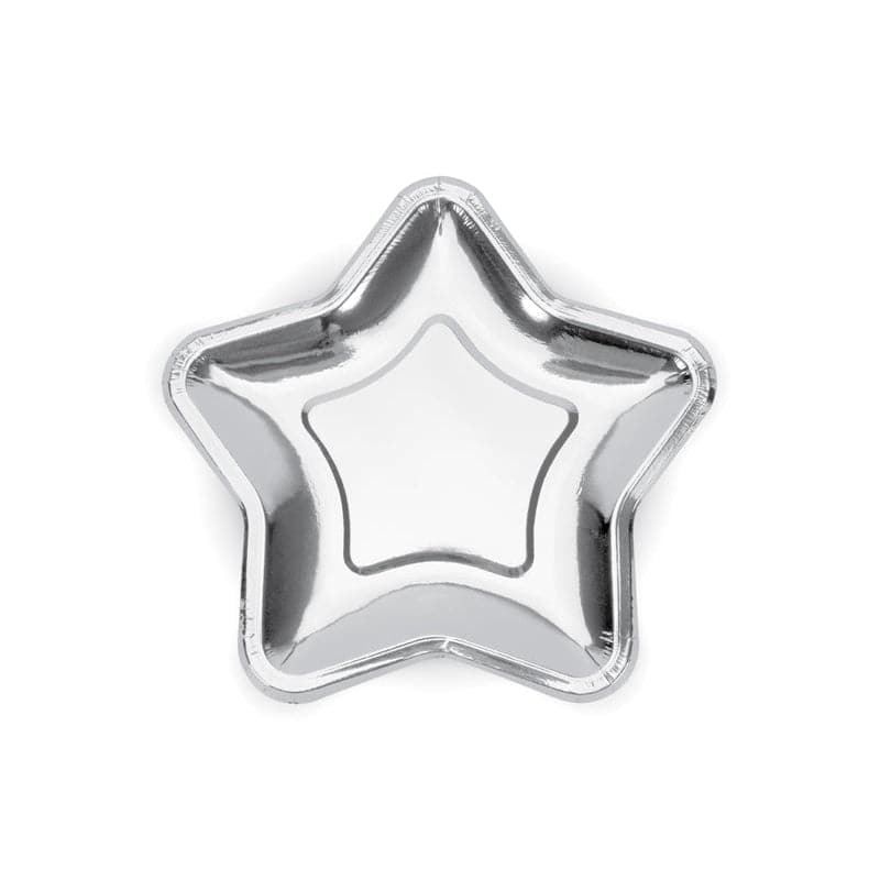 Teller Stern 18cm Metallic silber (6 Stk.)