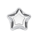 Teller Stern 18cm Metallic silber (6 Stk.)