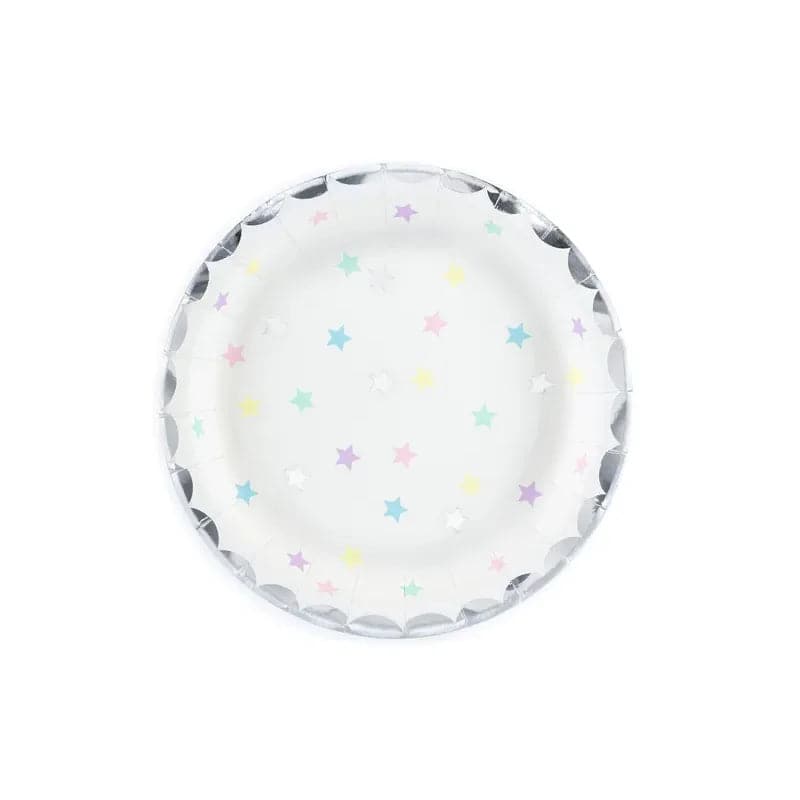 Teller Sternemuster 18cm Metallic Mix (6 Stk.)