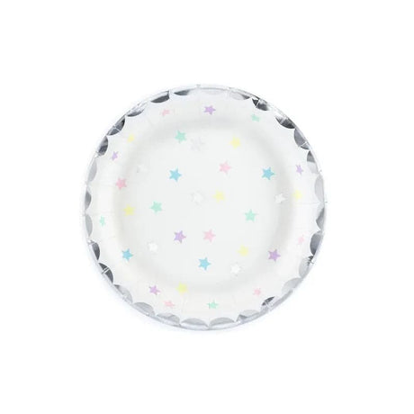 Teller Sternemuster 18cm Metallic Mix (6 Stk.)