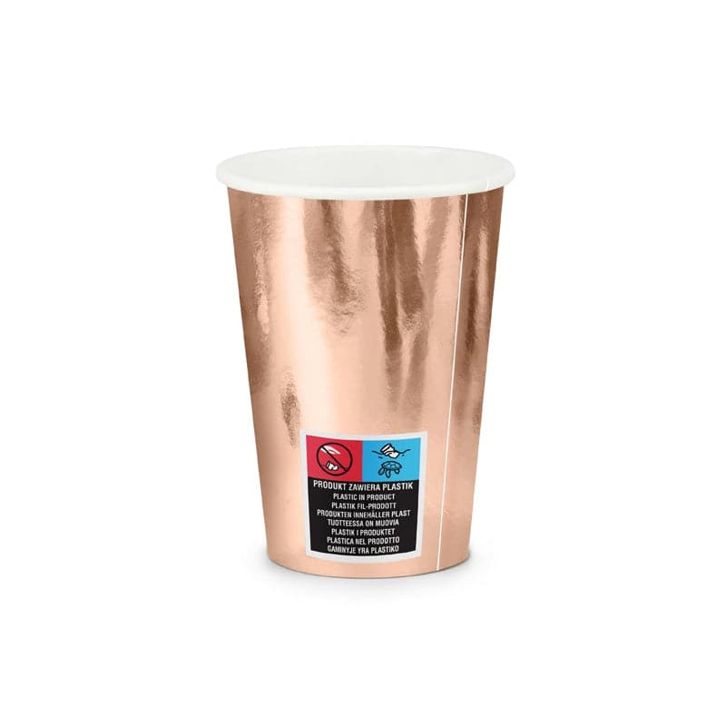 Becher Uni 220ml Metallic roségold (6 Stk.)