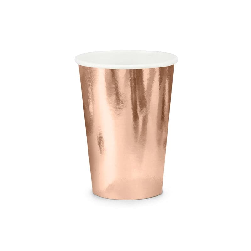 Becher Uni 220ml Metallic roségold (6 Stk.)