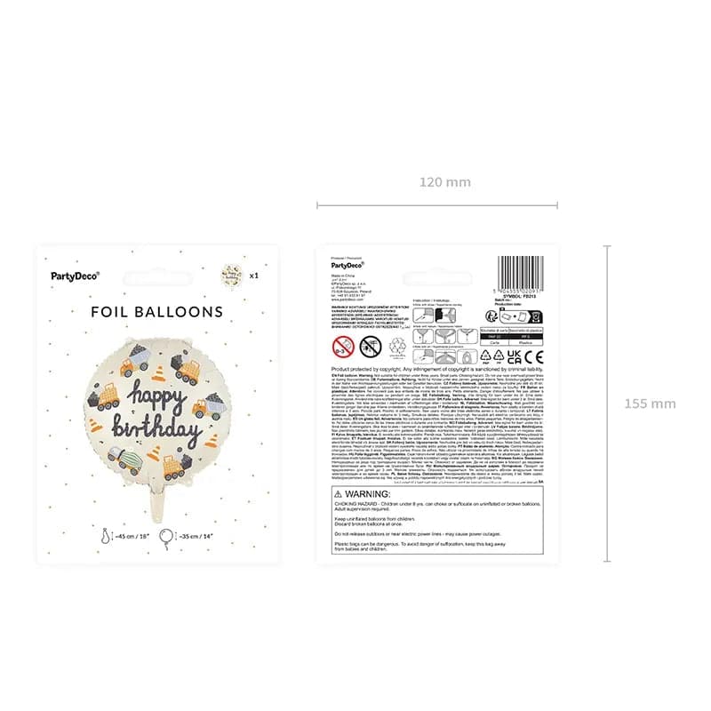 Ballone Baustelle 45 cm Pastell Mix (1 Stk.)