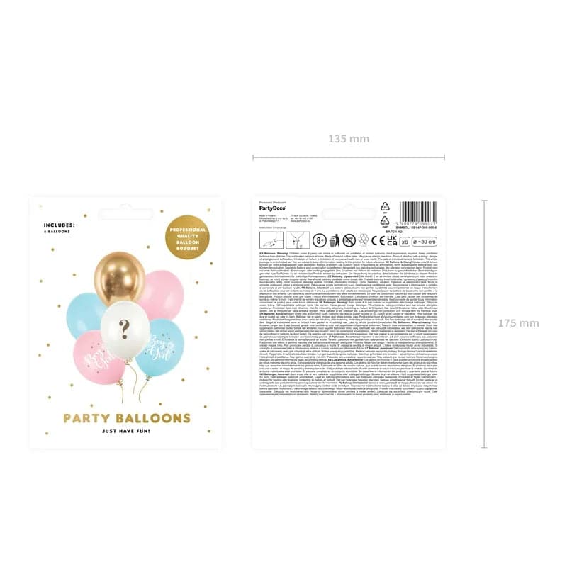 Ballone Boy or Girl 30cm Pastell Mix (6 Stk.)