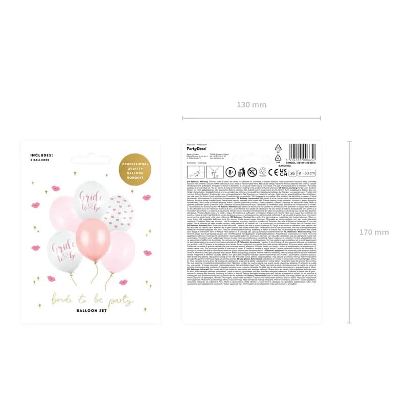 Ballone Bride to be 30cm Pastell Mix (6 Stk.)