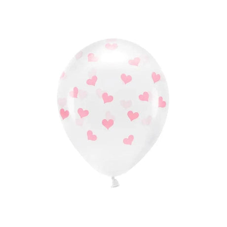Ballone Eco Herzen 33cm Crystal Clear (6 Stk.)