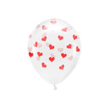 Ballone Eco Herzen 33cm Crystal Clear (6 Stk.)