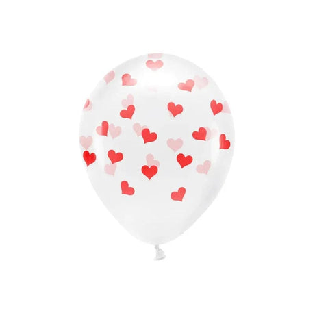 Ballone Eco Herzen 33cm Crystal Clear (6 Stk.)
