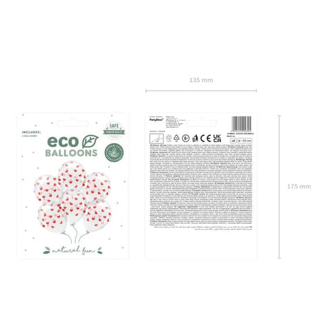 Ballone Eco Herzen 33cm Crystal Clear (6 Stk.)