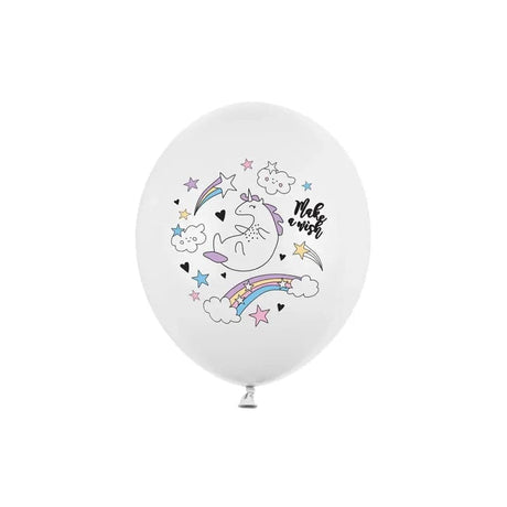 Ballone Einhorn 30cm Pastell Pure White (6 Stk.)