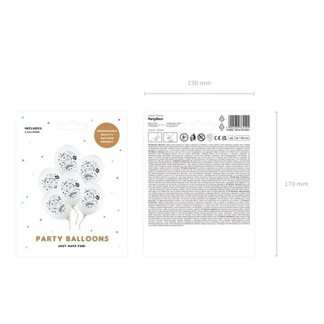 Ballone Einhorn 30cm Pastell Pure White (6 Stk.)