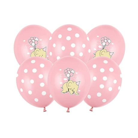 Ballone Elefant 30cm Pastell Pink (6 Stk.)