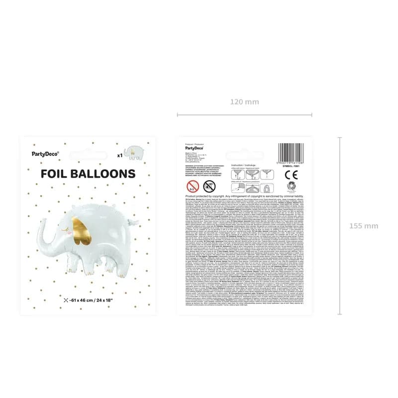 Ballone Elefant 83cm Metallic Mix (1 Stk.)