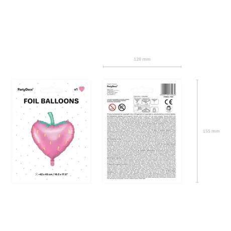Ballone Erdbeere 45cm Metallic Mix (1 Stk.)
