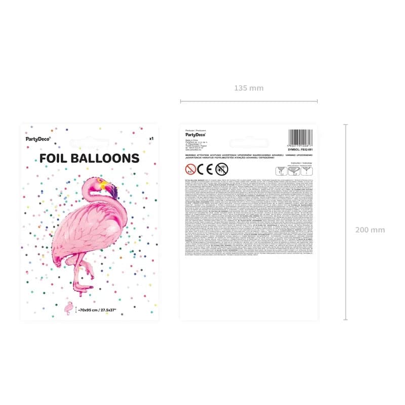 Ballone Flamingo 95cm Metallic Mix (1 Stk.)