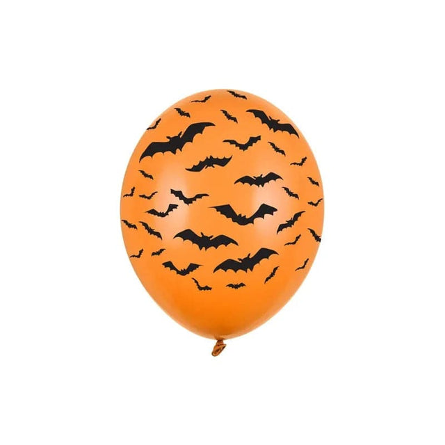 Ballone Fledermaus Halloween 30cm Pastell M. Orange (6 Stk.)