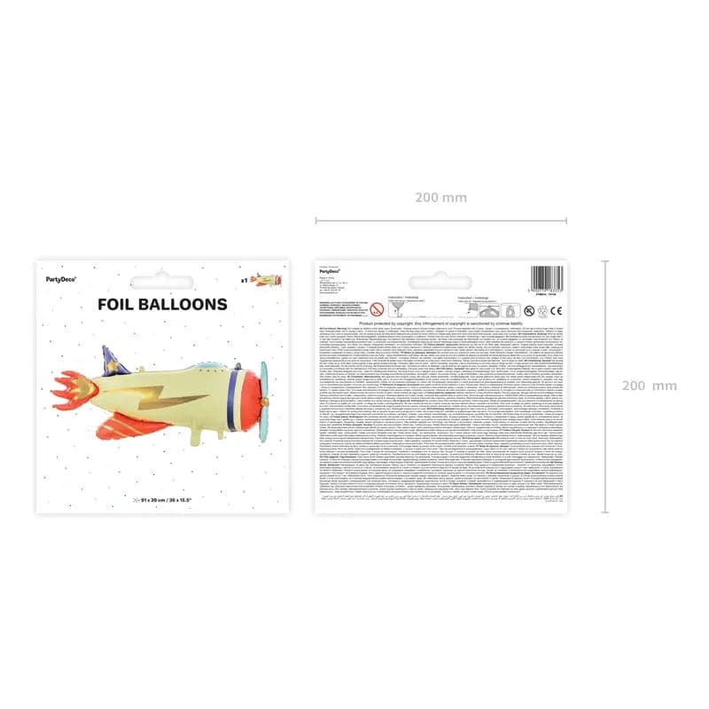 Ballone Flugzeug 91cm Metallic Mix (1 Stk.)