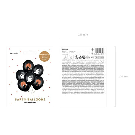 Ballone Gespenst Halloween 30cm Pastell Black (6 Stk.)