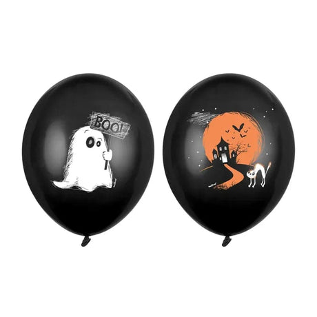 Ballone Gespenst Halloween 30cm Pastell Black (6 Stk.)
