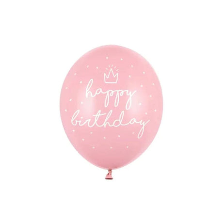 Ballone Happy Birthday 30cm Pastell pink (6 Stk.)