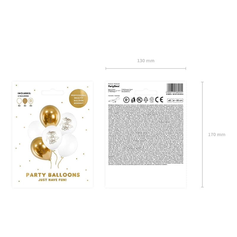 Ballone Happy Birthday to you 30cm Pastell Mix (6 Stk.)