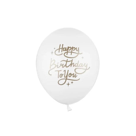 Ballone Happy Birthday to you 30cm Pastell Pure White (50