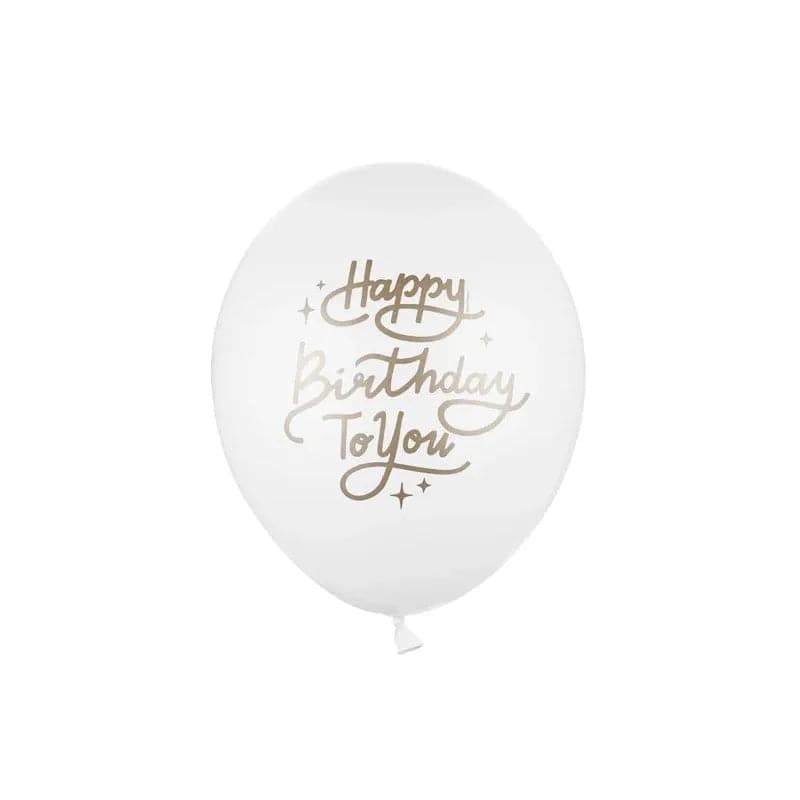 Ballone Happy Birthday to you 30cm Pastell Pure White (50