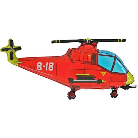 Ballone Helikopter 76cm Metallic rot (1 Stk.)