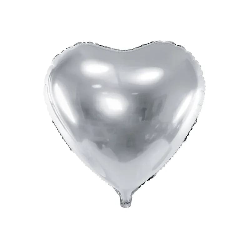 Ballone Herz 45cm Metallic silber (1 Stk.)