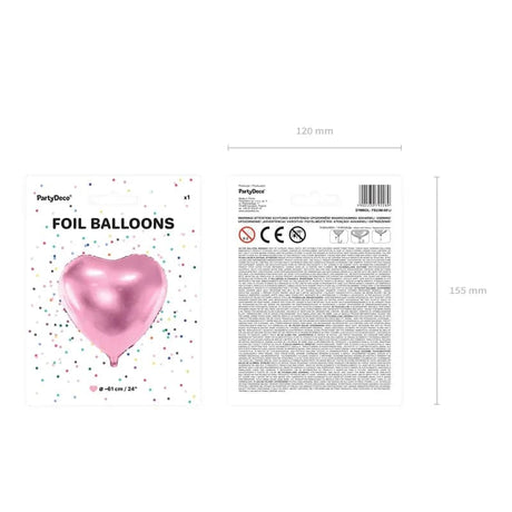 Ballone Herz 61cm Metallic rosa (1 Stk.)