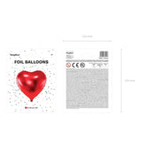 Ballone Herz 61cm Metallic rot (1 Stk.)