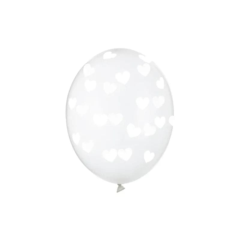 Ballone Herzen 30cm Crystal Clear (6 Stk.)