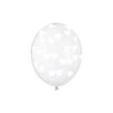 Ballone Herzen 30cm Crystal Clear (6 Stk.)