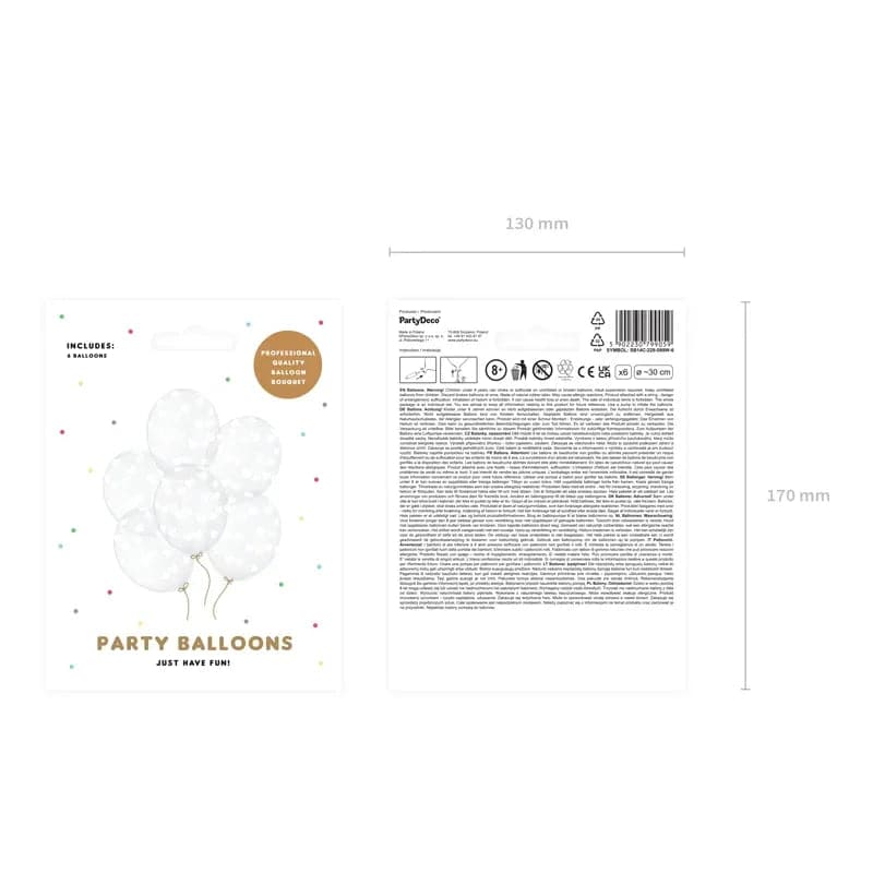 Ballone Herzen 30cm Crystal Clear (6 Stk.)