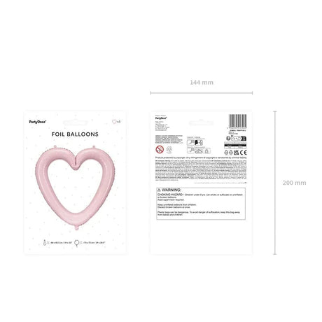 Ballone Herzrahmen 86cm Pastell pink (1 Stk.)