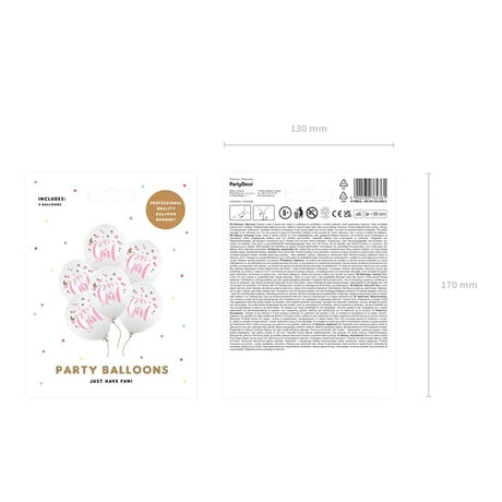 Ballone It’s a Girl 30cm Pastell Pure White (6 Stk.)