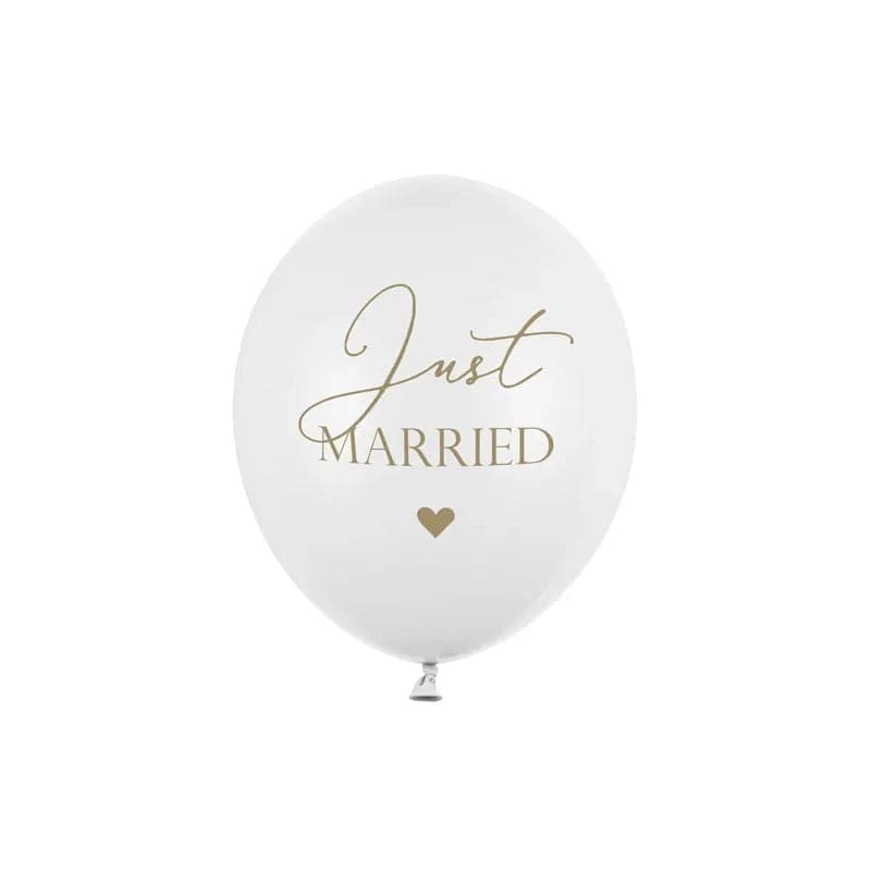 Ballone Just married 30cm Pastell White (6 Stk.)